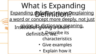 Expanding Example Mastering Expanding Definitions Through Compare and Contrast Techniques ...