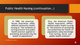 Expanding Fields of Community and Public Health Nursing | PPTX
