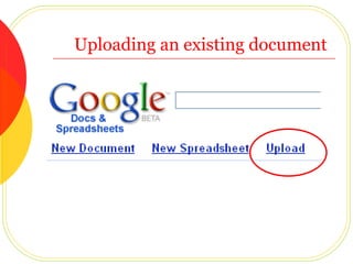 Uploading an existing document 