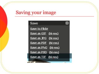 Saving your image 