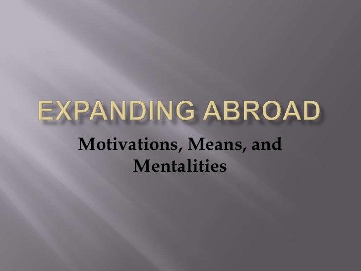 Expanding abroad 1