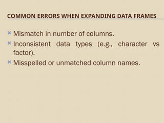 How to Add Columns and Rows in an R Data Frame | PPTX