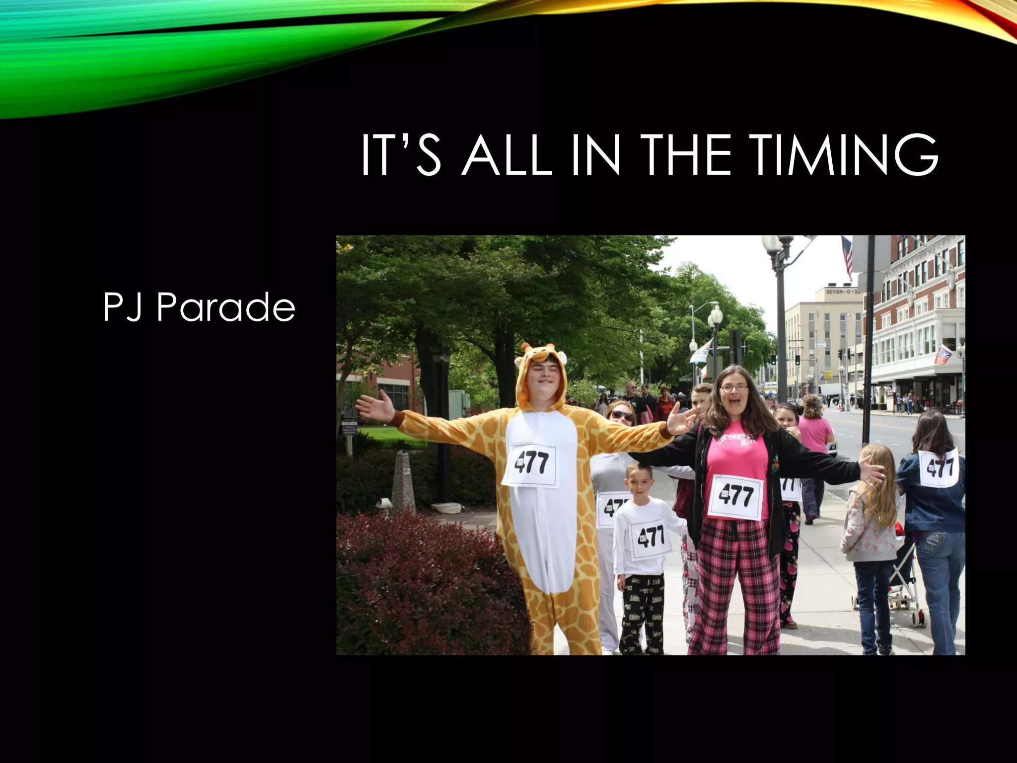 IT’S ALL IN THE TIMING
PJ Parade

 
