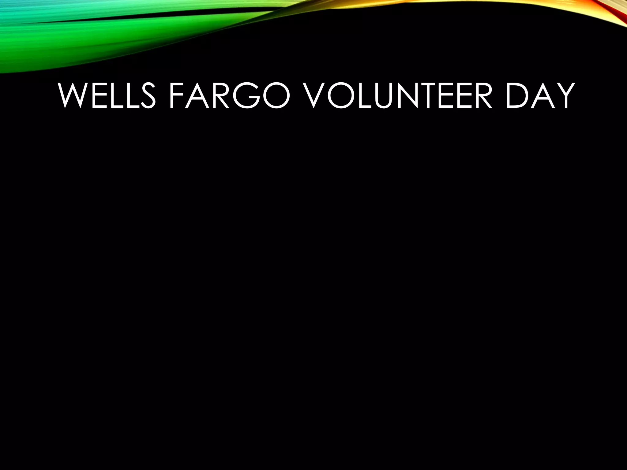 WELLS FARGO VOLUNTEER DAY

 
