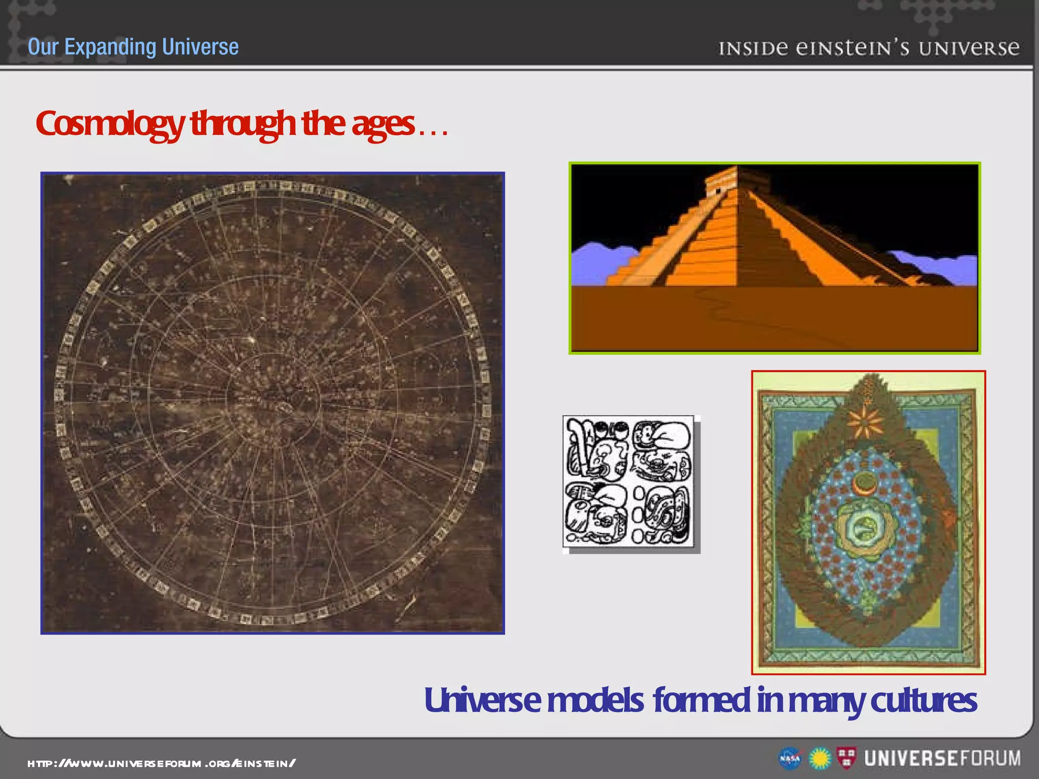 Universe models formed in many cultures Cosmology through the ages… 