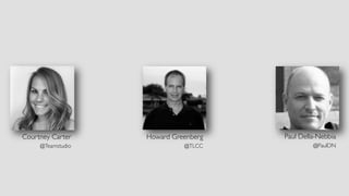 Howard Greenberg
@TLCC
Paul Della-Nebbia
@PaulDN
Courtney Carter
@Teamstudio
 