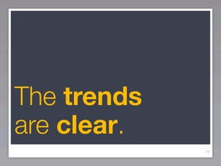 The trends
are clear.
             19
 
