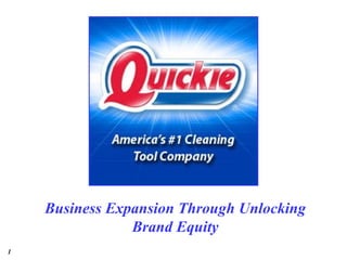 Business Expansion Through Unlocking
                Brand Equity
1
 