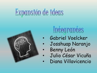 • Gabriel Voelcker
• Josshuap Naranjo
• Benny León
• Julio César Vicuña
• Diana Villavicencio
 
