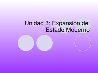 Unidad 3: Expansión del Estado Moderno 