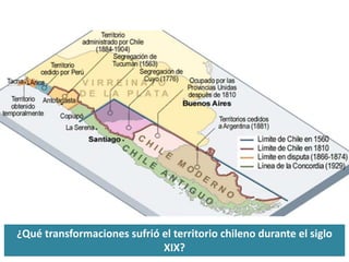 ¿Qué transformaciones sufrió el territorio chileno durante el siglo
XIX?
 
