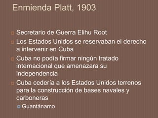 Tratado de ParísEspaña renuncia a la soberanía sobre Cuba España cede Puerto Rico y Guam a los Estados Unidos España cede las Filipinas a los Estados Unidos a cambio de $20,000,000 