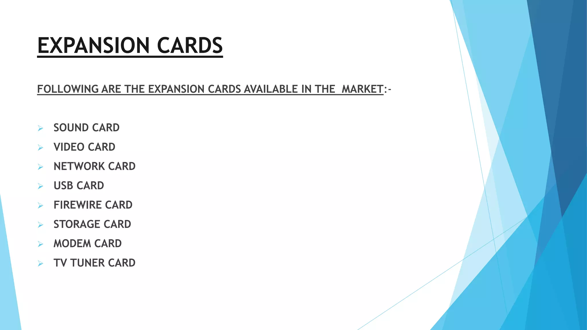 Expansion cards and slots PPT