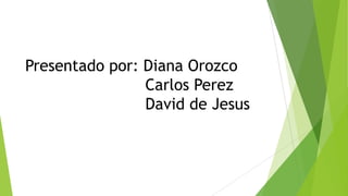 Presentado por: Diana Orozco
Carlos Perez
David de Jesus

 