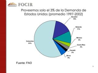 Fuente: FAO Proveemos solo el 3% de la Demanda de Estados Unidos (promedio 1997-2002) 