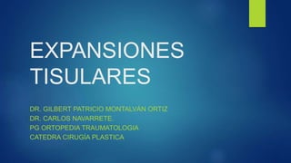 EXPANSIONES 
TISULARES 
DR. GILBERT PATRICIO MONTALVÁN ORTIZ 
DR. CARLOS NAVARRETE. 
PG ORTOPEDIA TRAUMATOLOGIA 
CATEDRA CIRUGÍA PLASTICA. 
 
