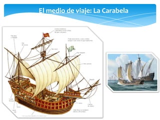 El medio de viaje: La Carabela
 