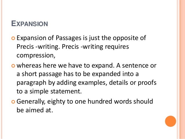 expansion of passages