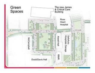 Green                                   The new James
                                             & Critical Care
     Spaces                                  Building


                                                             Ross
                                                             Heart
                                                             Hospital




                                                                 Hospit
                                                                 SafeA
                                               Atwell Hall
              McC




                                                                     Auto
                Campbell




                                                                      tals Garag
                                                                               ge
                                                IBMR
                                                   R
                           Dodd/Davis Hall


24
 