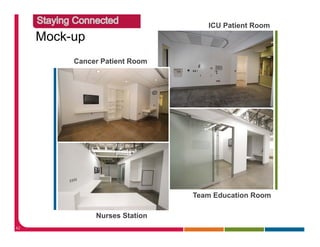ICU Patient Room
     Mock-up
          Cancer Patient Room




                                Team Education Room

               Nurses Station
42
 