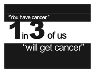 “will get cancer”
     will     cancer
6
 