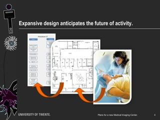 Expansive design anticipates the future of activity.
4Plans for a new Medical Imaging Center.
 