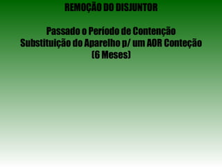 REMOÇÃO DO DISJUNTOR Passado o Período de Contenção Substituição do Aparelho p/ um AOR Conteção (6 Meses) 