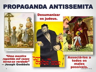 18
PROPAGANDA ANTISSEMITA
4/24/2017
“Uma mentira
repetida mil vezes
torna-se verdade”
― Joseph Goebbels
Desumanizar
os jud...