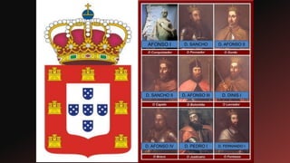 AFONSO I D. SANCHO D. AFONSO II
D. SANCHO II D. AFONSO III D. DINIS I
D. AFONSO IV D. PEDRO I D. FERNANDO I
 