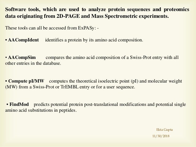 Protein Identification And Analysis On Expasy Server