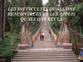 LES DIFFICULTES QU’ILS ONT RENCONTREES ET LES APPUIS QU’ILS ONT RECUS 