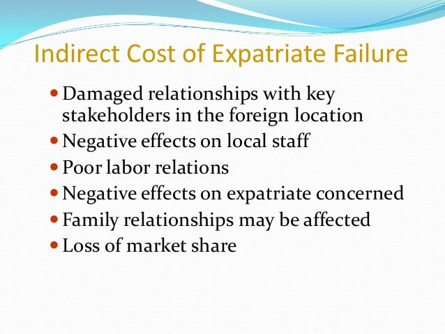 The Costs Of Expatriate Failure