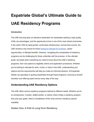 Expatriate Global’s Ultimate Guide to UAE Residency Programs.docx