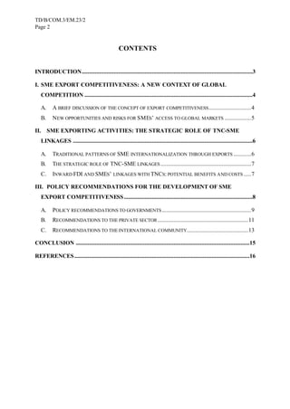 Promoting the Export Competitiveness of SMEs | PDF