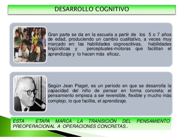 Desarrollo cognitivo segunda infancia