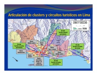 Articulación de clusters y circuitos turísticos en Lima
 