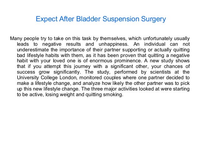 What Does It Involve Durning The Bladder Suspension Surgery? – ISMRQA