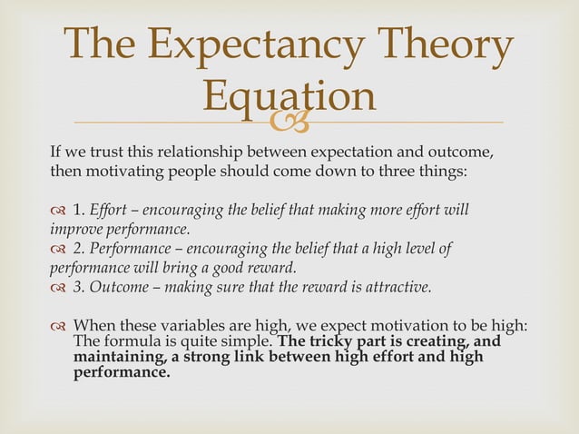 Expectancy Theory Pdf : (PDF) A review of expectancy-value theory – TQVP