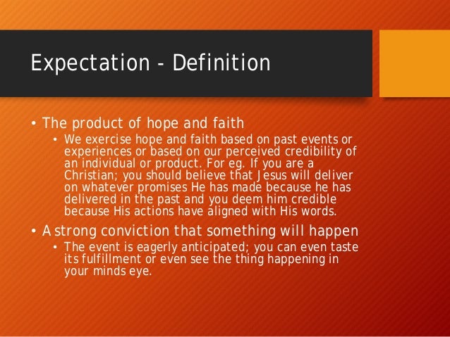 Meaning Expectation Meaning Expectation