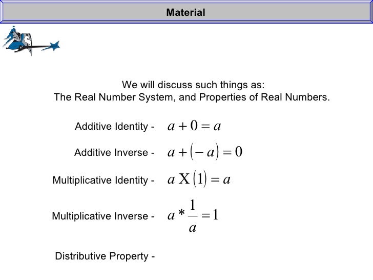 identity additive multiplicative inverse 1) (Algebra Expectations