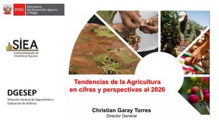 Tendencias de la Agricultura
en cifras y perspectivas al 2026
Christian Garay Torres
Director General
Dirección General de Seguimiento y
Evaluación de Políticas
 