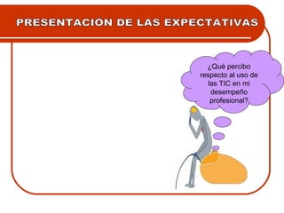 ¿Qué percibo 
respecto al uso de 
las TIC en mi 
desempeño 
profesional? 
 