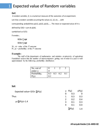 Expected value of random variables | PDF