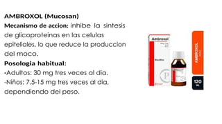 Broncodi expectorantes_definicion ejemplos de los medicamentos mas comunes | DOCX
