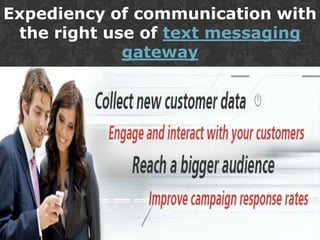 Expediency of communication with the right use of text messaging gateway 