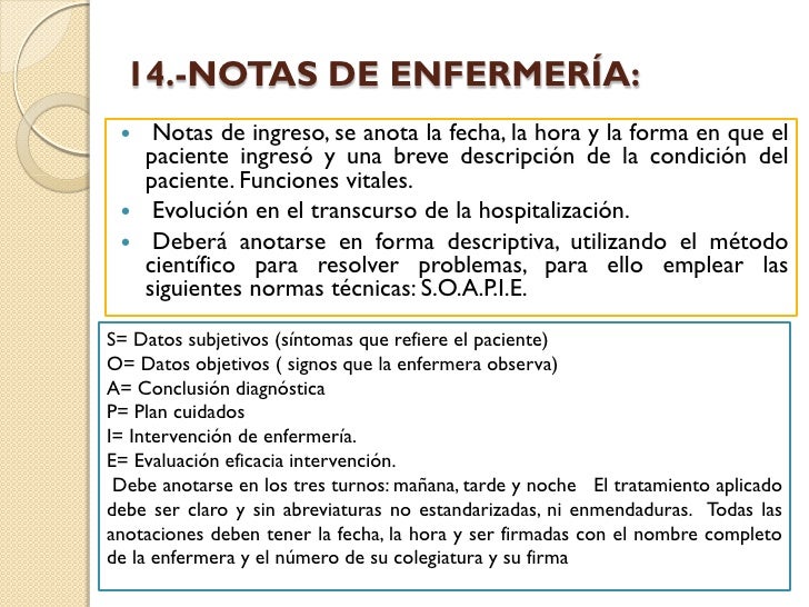 Expediente clinico kardex y notas de enfermería