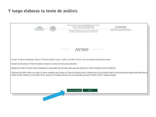 Y luego elaboras tu texto de análisis:
 