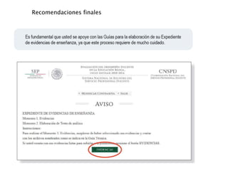 Recomendaciones finales
 