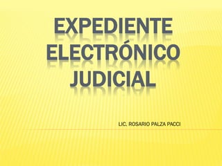 EXPEDIENTE
ELECTRÓNICO
  JUDICIAL
     LIC. ROSARIO PALZA PACCI
 