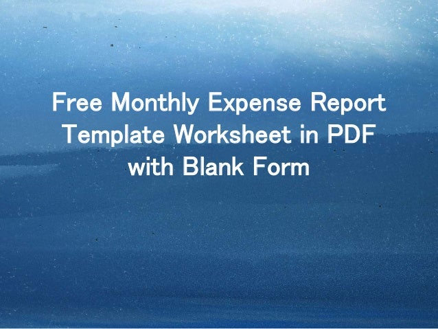 printable expense report template worksheet in pdf with blank form